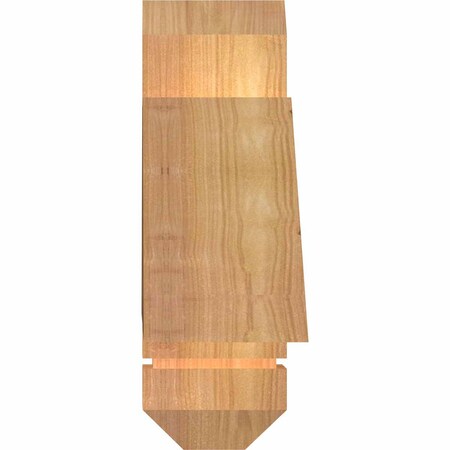 Ekena Millwork Eugene Smooth Timber Gable Bracket, Western Red Cedar, 48"W x 8"H x 3 1/2"D x 5 1/2"F, 4/12 Pitch GBW048X08X0406EUG00SWR